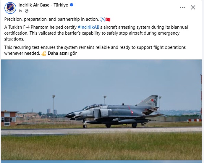 İncirlik’te ‘hook’ bariyer testi