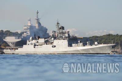 INS Trishul fırkateyni Toulon'da Varuna tatbikati için durakladı