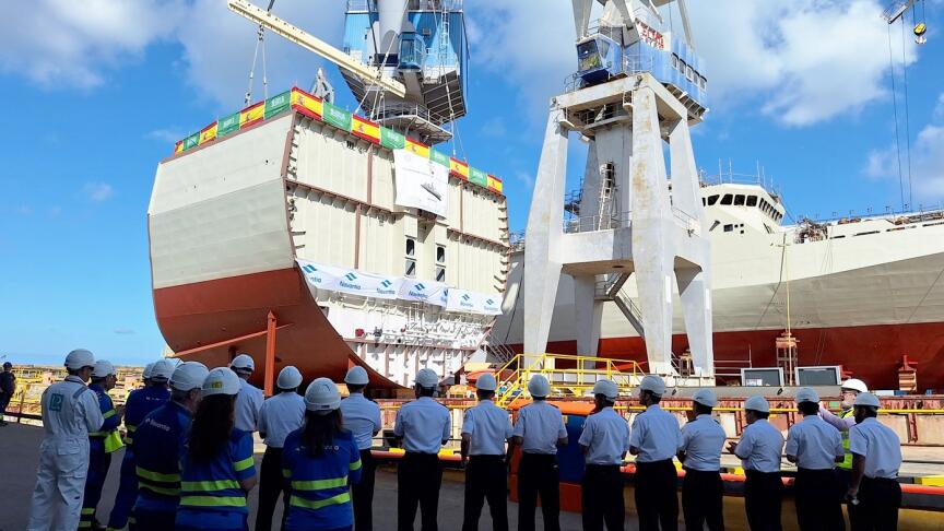 Navantia, Suudi Arabistan için inşa edilen yedinci korvetin omurgasını kızağa koydu